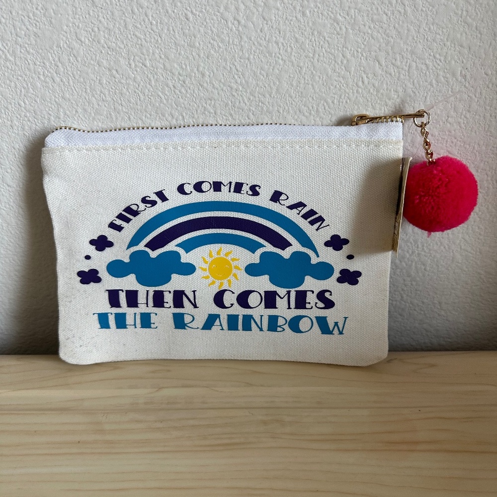 Customized Modern Expression Comestic fabric Pouch NWT